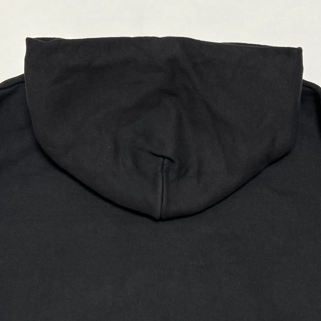 SAINT Mxxxxxx RIBON SAINT HOODIE/BLK The latest SAINT basic loose hoodie, black S-XL, original uniform high weight and light fleece sweatshirt fabric, custom woven and dyed, original loose short fat version, unchanged from the knife, original flavor, original accessories, fruit main mark/wash mark/cherub mark complete, ready-to-wear pre-shrunk without deformation after washing